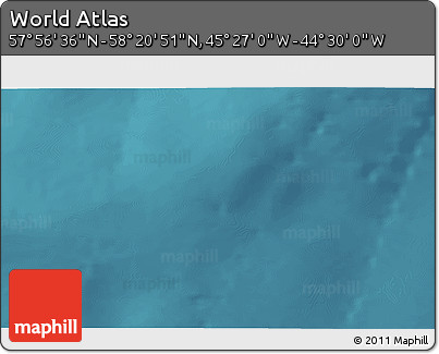 Satellite 3D Map of the Area around 58° 8' 44" N, 44° 58' 30" W