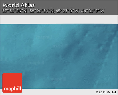 Satellite 3D Map of the Area around 58° 8' 44" N, 44° 58' 30" W