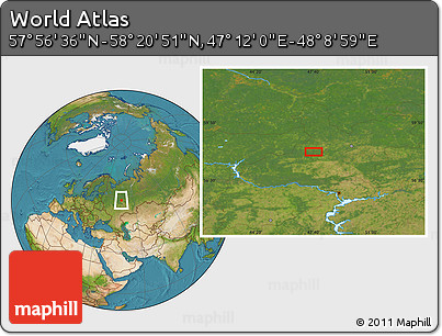 Satellite Location Map of the Area around 58° 8' 44" N, 47° 40' 29" E