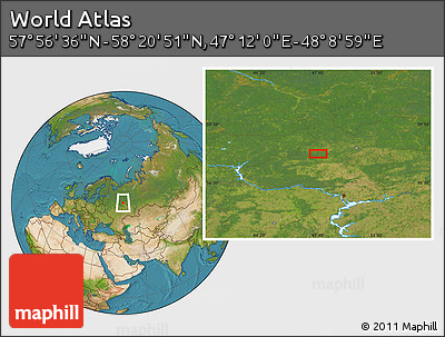 Satellite Location Map of the Area around 58° 8' 44" N, 47° 40' 29" E