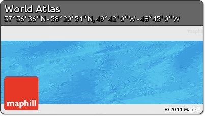 Physical Panoramic Map of the Area around 58° 8' 44" N, 49° 13' 30" W