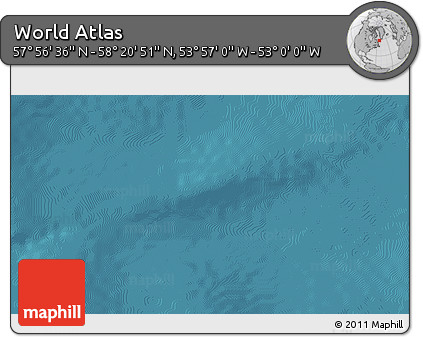Satellite 3D Map of the Area around 58° 8' 44" N, 53° 28' 30" W
