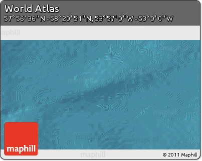 Satellite 3D Map of the Area around 58° 8' 44" N, 53° 28' 30" W