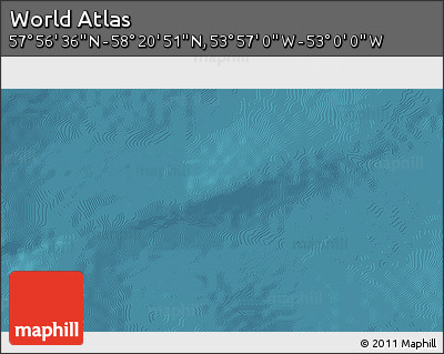 Satellite 3D Map of the Area around 58° 8' 44" N, 53° 28' 30" W