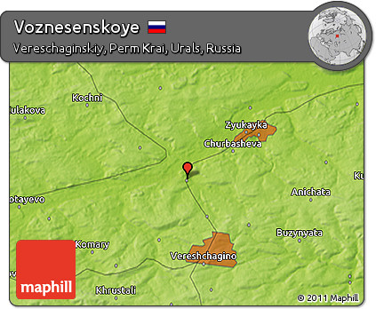Physical 3D Map of Voznesenskoye
