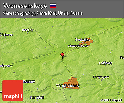 Physical 3D Map of Voznesenskoye