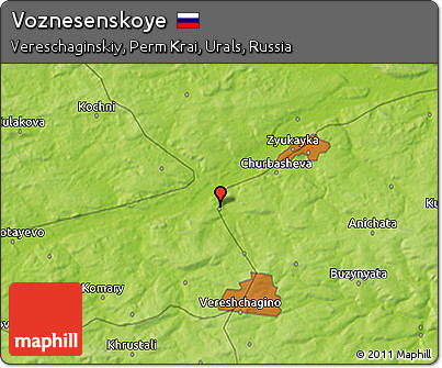 Physical 3D Map of Voznesenskoye