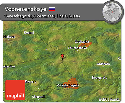 Satellite 3D Map of Voznesenskoye