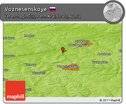 Physical Panoramic Map of Voznesenskoye