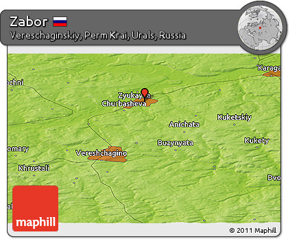 Physical Panoramic Map of Zabor