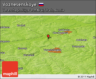 Physical Panoramic Map of Voznesenskoye
