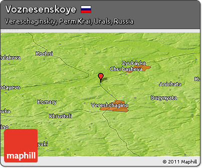Physical Panoramic Map of Voznesenskoye