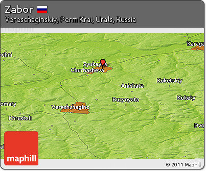 Physical Panoramic Map of Zabor