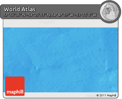 Political 3D Map of the Area around 58° 8' 44" N, 54° 19' 30" W