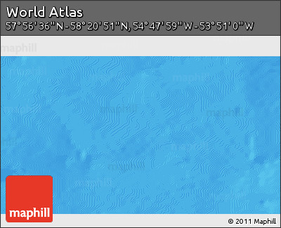 Political 3D Map of the Area around 58° 8' 44" N, 54° 19' 30" W