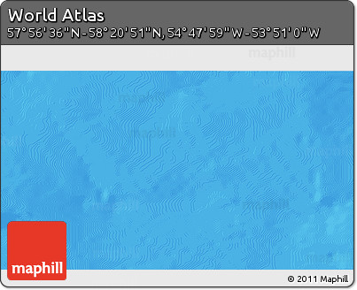 Political 3D Map of the Area around 58° 8' 44" N, 54° 19' 30" W