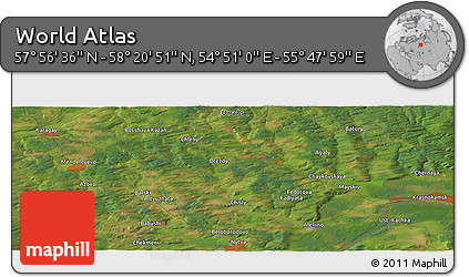 Satellite Panoramic Map of the Area around 58° 8' 44" N, 55° 19' 30" E