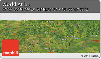 Satellite Panoramic Map of the Area around 58° 8' 44" N, 55° 19' 30" E