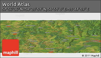 Satellite Panoramic Map of the Area around 58° 8' 44" N, 55° 19' 30" E