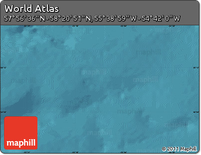 Satellite Map of the Area around 58° 8' 44" N, 55° 10' 29" W