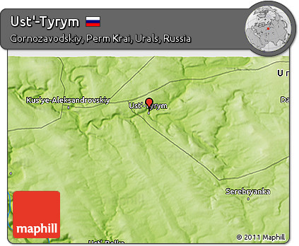 Physical 3D Map of Ust'-Tyrym