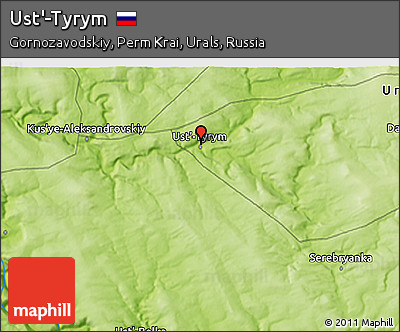 Physical 3D Map of Ust'-Tyrym
