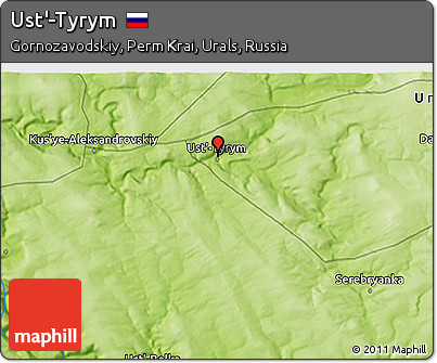 Physical 3D Map of Ust'-Tyrym