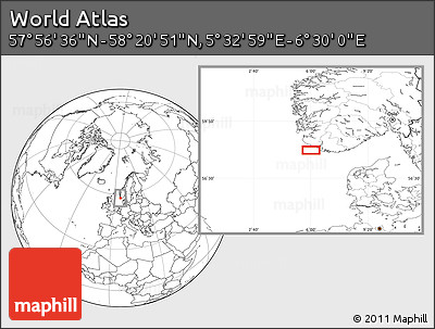 Blank Location Map of the Area around 58° 8' 44" N, 6° 1' 30" E