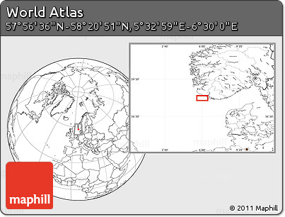 Blank Location Map of the Area around 58° 8' 44" N, 6° 1' 30" E