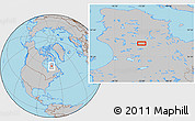 Gray Location Map of the area around 58° 8' 44" N, 73° 1' 30" W