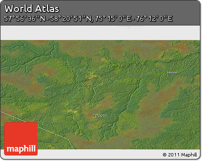 Satellite 3D Map of the Area around 58° 8' 44" N, 75° 43' 29" E