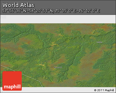 Satellite 3D Map of the Area around 58° 8' 44" N, 75° 43' 29" E
