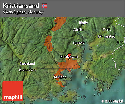 Satellite Map of Kristiansand