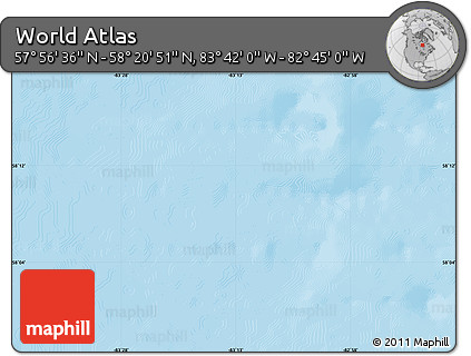 Physical Map of the Area around 58° 8' 44" N, 83° 13' 29" W