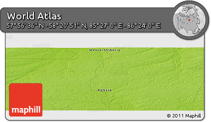 Physical Panoramic Map of the Area around 58° 8' 44" N, 85° 55' 30" E