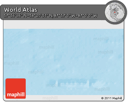 Physical 3D Map of the Area around 58° 8' 44" N, 87° 28' 29" W