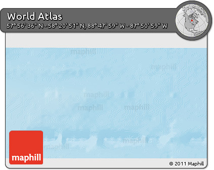 Physical 3D Map of the Area around 58° 8' 44" N, 88° 19' 29" W