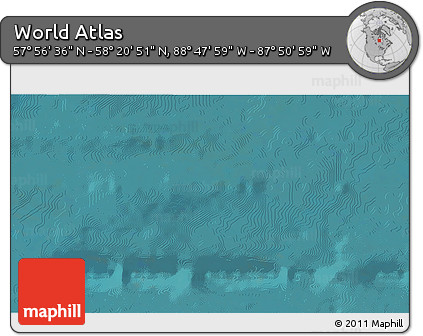 Satellite 3D Map of the Area around 58° 8' 44" N, 88° 19' 29" W