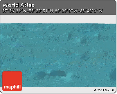 Satellite 3D Map of the Area around 58° 8' 44" N, 89° 10' 30" W