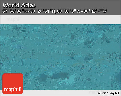 Satellite 3D Map of the Area around 58° 8' 44" N, 89° 10' 30" W