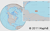 Gray Location Map of the area around 58° 8' 44" N, 89° 10' 30" W