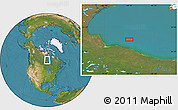 Satellite Location Map of the area around 58° 8' 44" N, 89° 10' 30" W