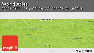 Physical Panoramic Map of the Area around 58° 8' 44" N, 91° 1' 30" E