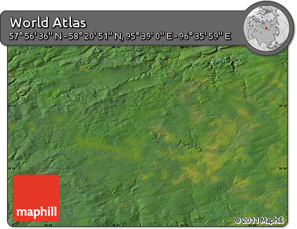 Satellite Map of the Area around 58° 8' 44" N, 96° 7' 30" E