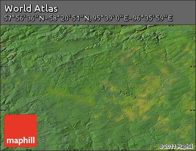Satellite Map of the Area around 58° 8' 44" N, 96° 7' 30" E