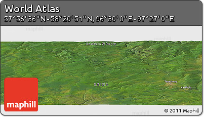 Satellite Panoramic Map of the Area around 58° 8' 44" N, 96° 58' 29" E