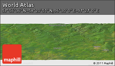 Satellite Panoramic Map of the Area around 58° 8' 44" N, 96° 58' 29" E