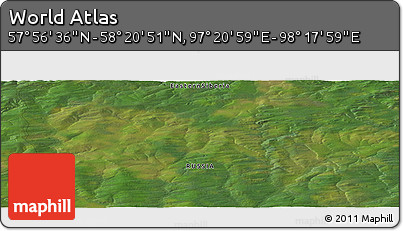 Satellite Panoramic Map of the Area around 58° 8' 44" N, 97° 49' 29" E