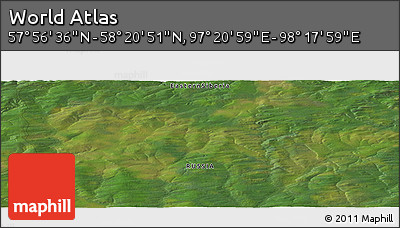Satellite Panoramic Map of the Area around 58° 8' 44" N, 97° 49' 29" E