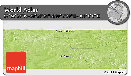 Physical Panoramic Map of the Area around 58° 8' 44" N, 99° 31' 30" E